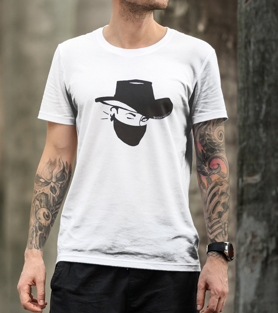 Sheisgracielou Cowboy Hat Mask Design Two Sided T-Shirt