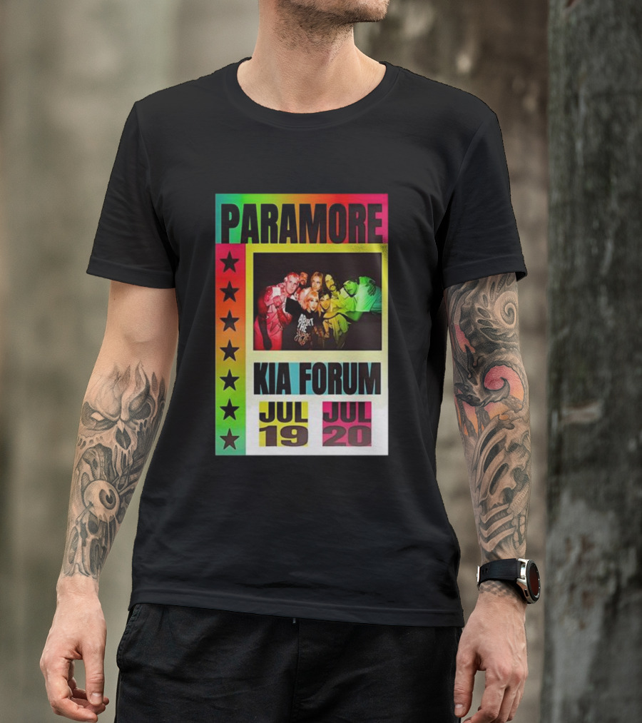 Paramore Kia Forum July 19 20 Starburst Neon Group T-Shirt