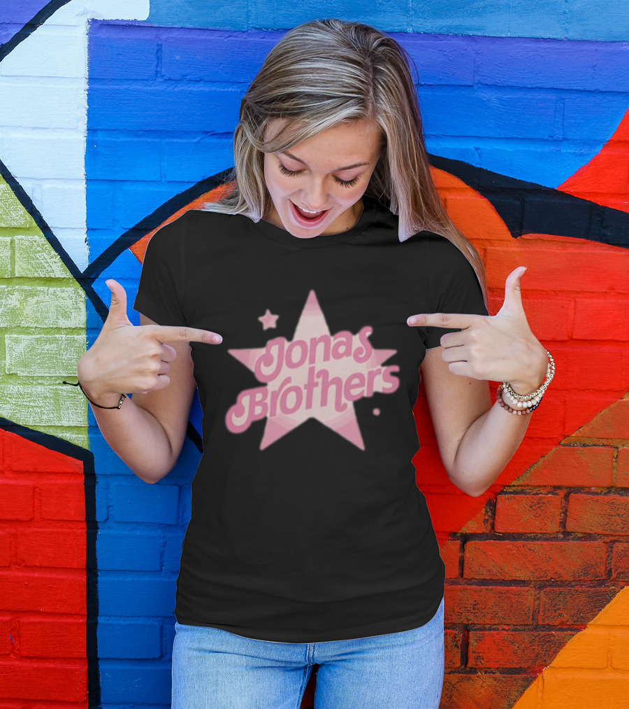 Jonas Brothers Pink Stars Retro T-Shirt