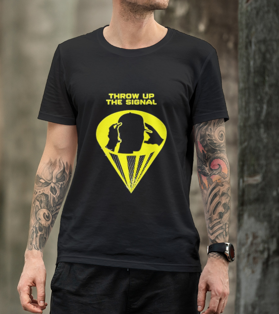 Throw Up The Signal Yellow Silhouette Icon By Noah Berger T-Shirt