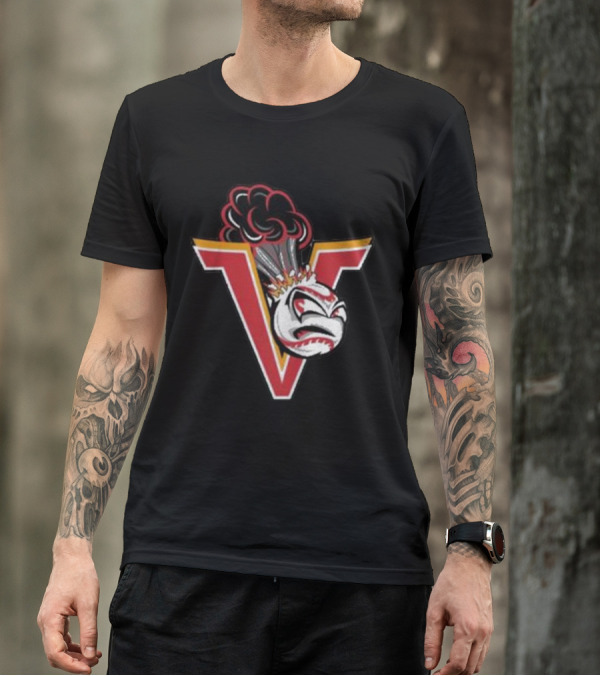 Mavericks Volcanoes Alternate Logo V-Eruption Baseball Mascot T-Shirt