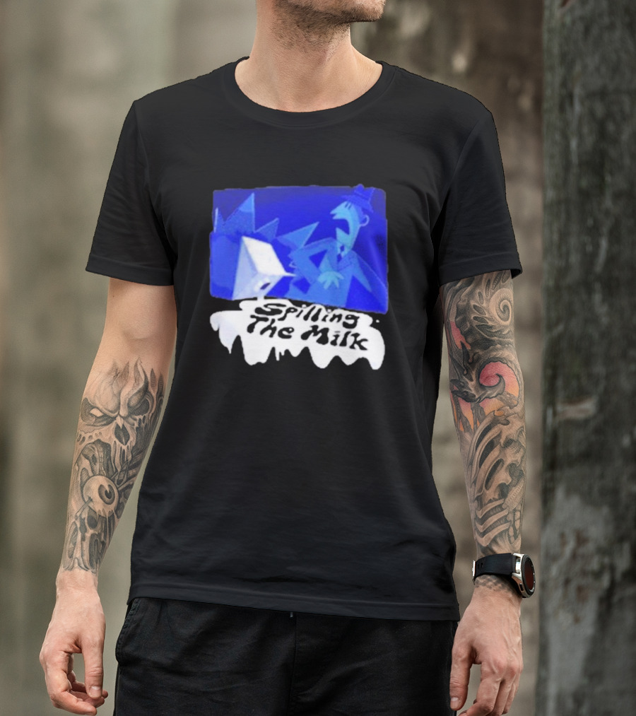 Spilling The Milk Blue Businessman Cartoon T-Shirt