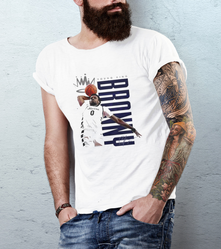 Bronny Young King Basketball Dunk - Crowned Athlete T-Shirt