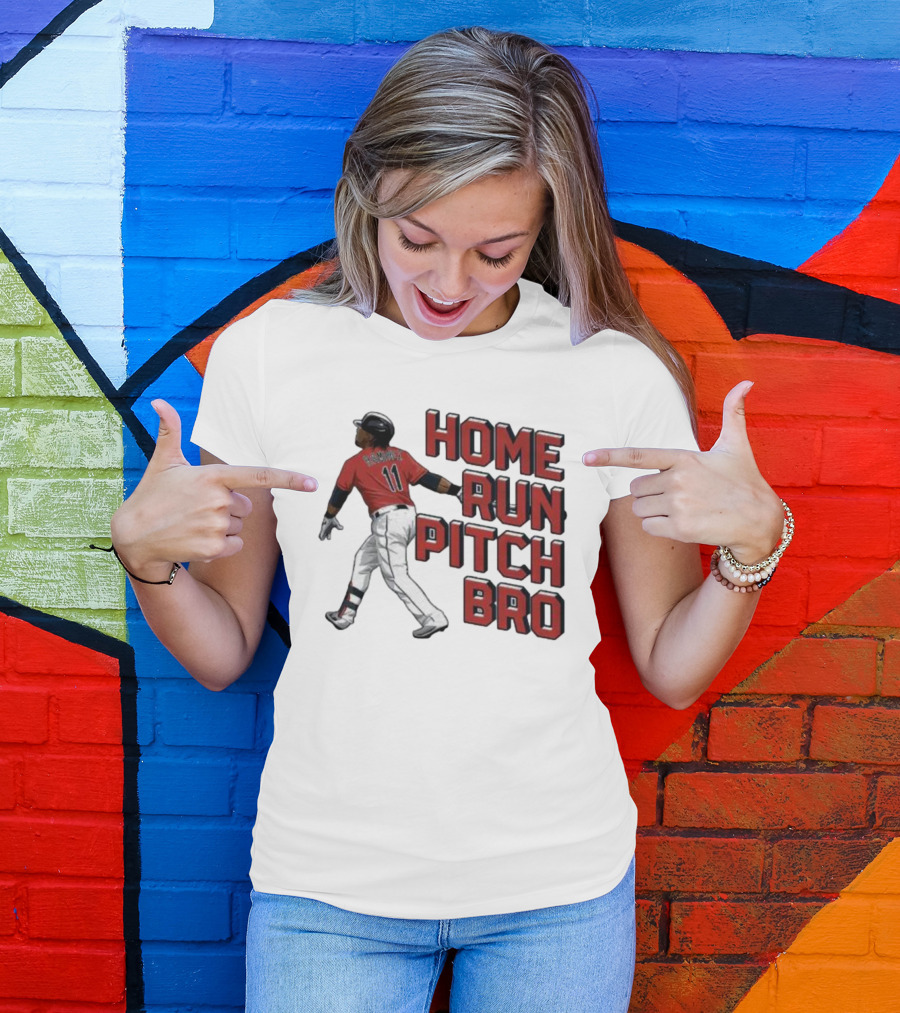 HOME RUN PITCH BRO BASEBALL SWING VINTAGE RED AND BLACK T-Shirt