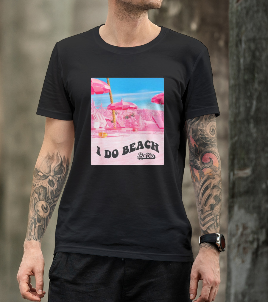 Barbie I Do Beach Movie Pink Umbrella Paradise Scene T-Shirt