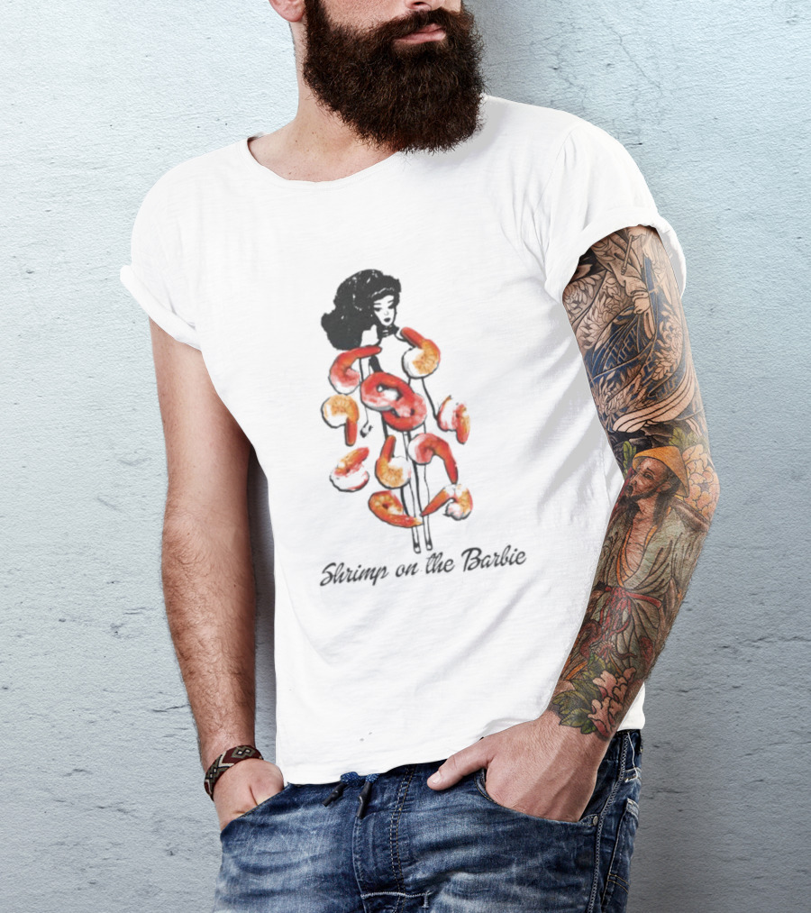 Barbie Silhouette Fashioned In Shrimp On The Barbie T-Shirt