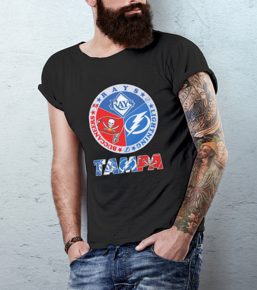 Tampa City Buccaneers Lightning Rays Team Sports T-Shirt