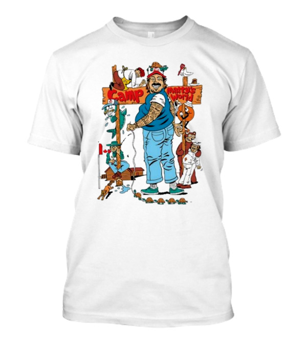 Camp Matty’s World Cartoon Adventure Characters And Colorful Scene T-Shirt