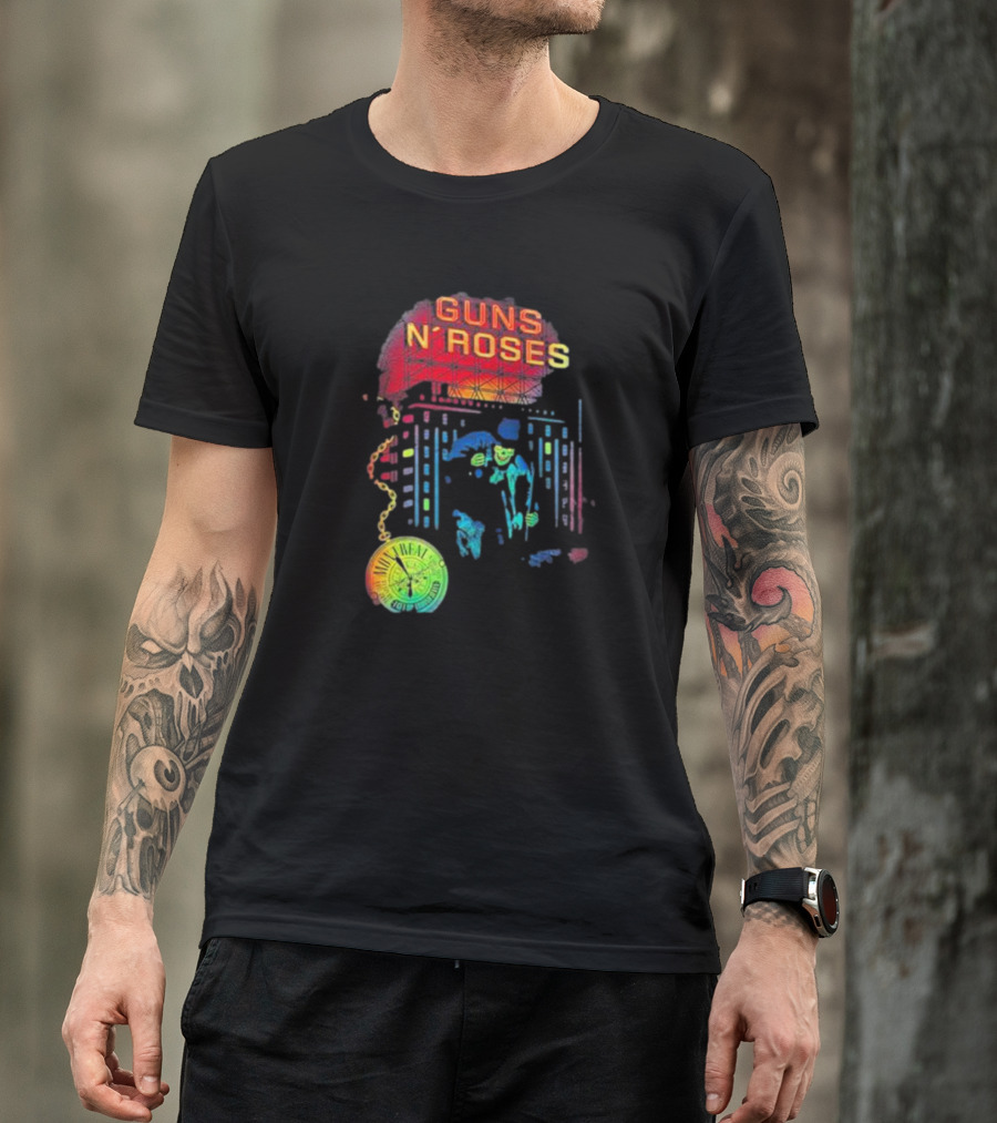 Guns N’ Roses Montreal Reflective Pocket Watch Buildings T-Shirt