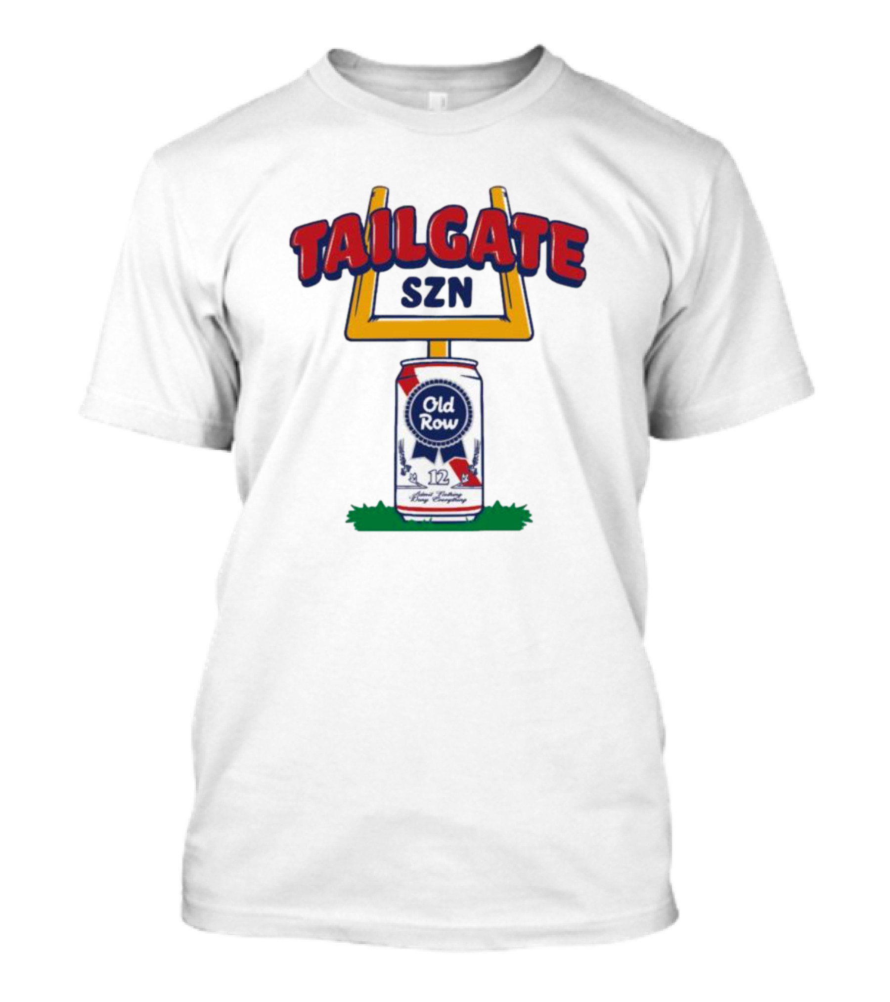 Old Row Ribbon Beer Tailgate Szn Can Football Goalpost T-Shirt