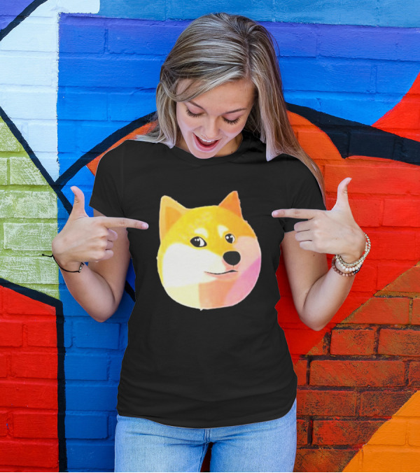 Getdoge Merch Doge Meme Coin Shiba Inu Face T-Shirt