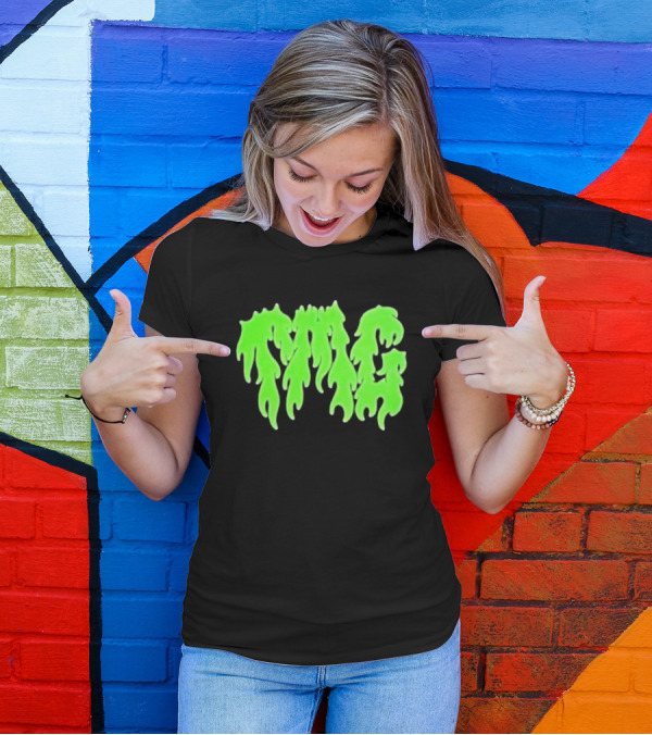 Slime TMG Drippy Neon Green Flame T-Shirt