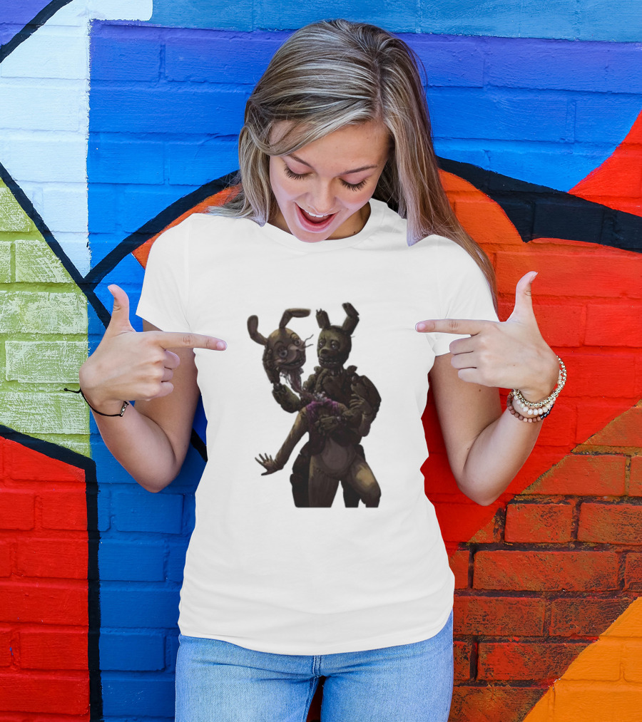 Gumchew Springtrap Malhare Battle Showdown Iconic Horror Character Face-off T-Shirt