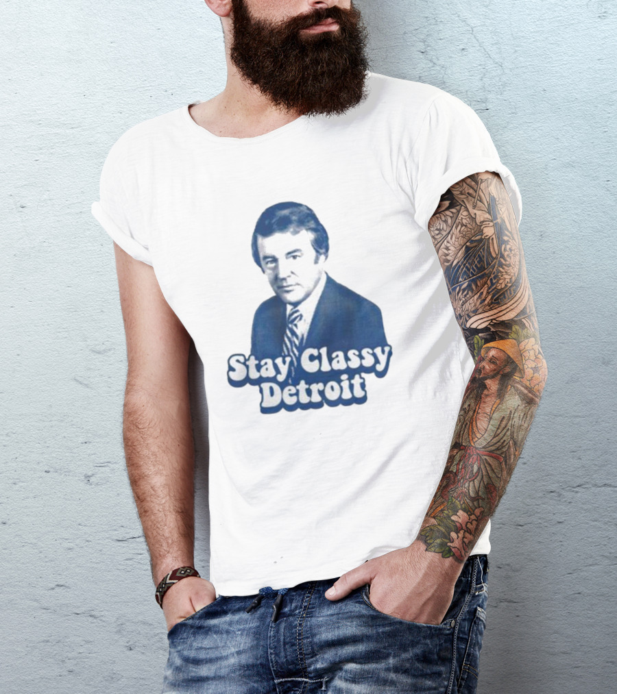 Stay Classy Detroit Vintage Bill Bonds Image T-Shirt