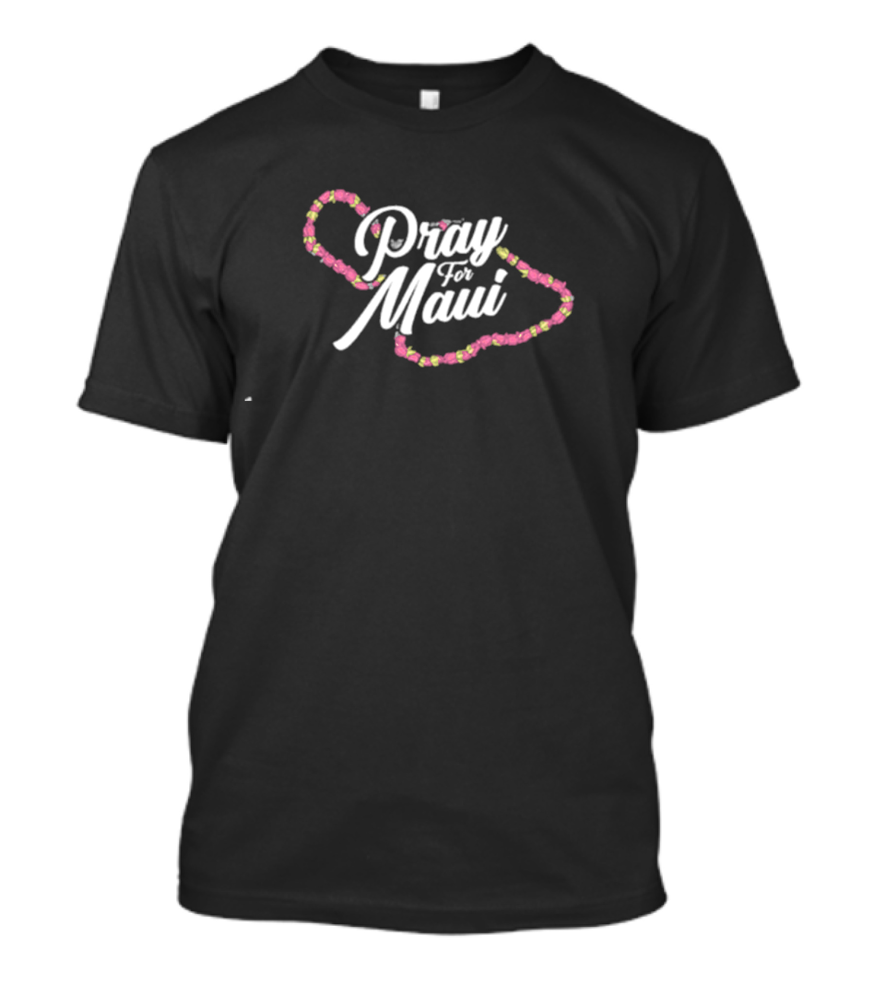 Pray For Maui Hawaii Strong Pink Lei T-Shirt