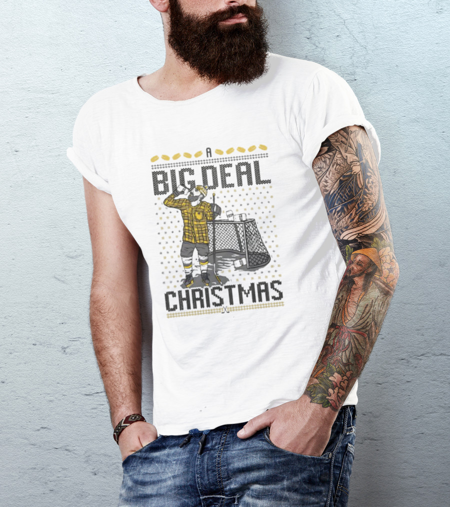 A Big Deal Christmas Hockey Player Flannel T-Shirt