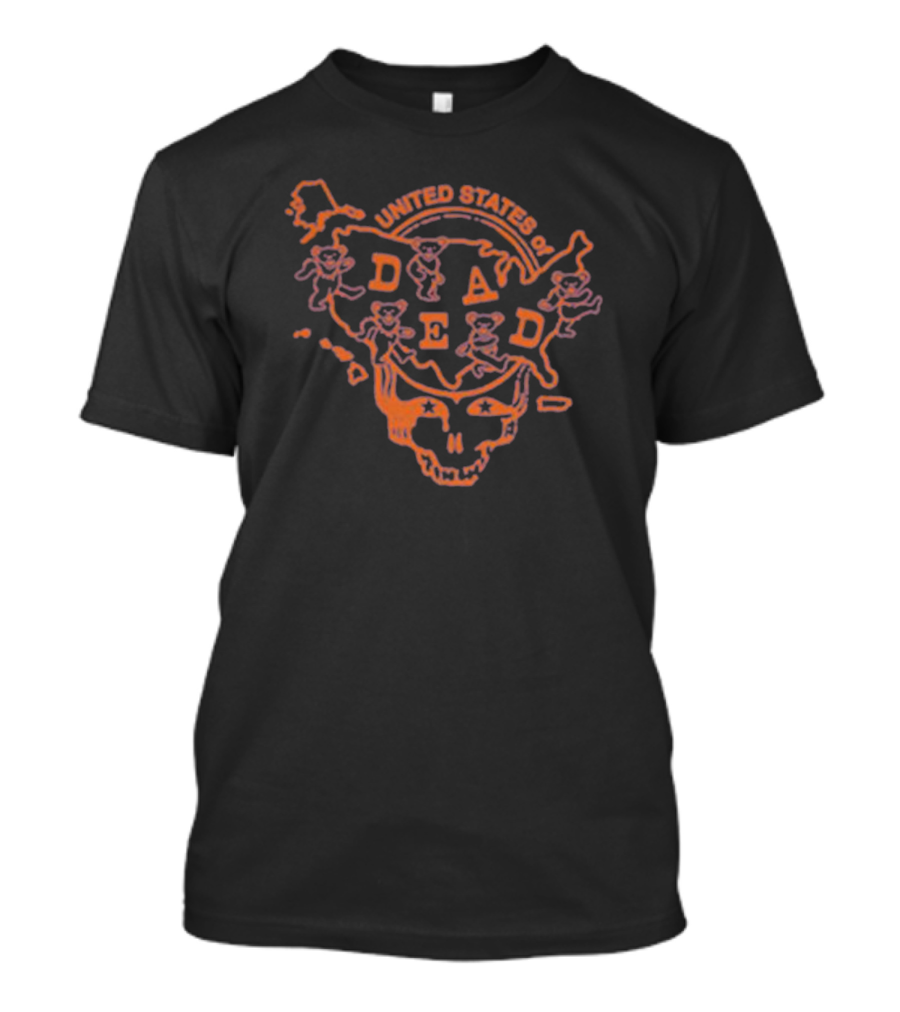 Grateful Dead United States Map Bears Skull T-Shirt