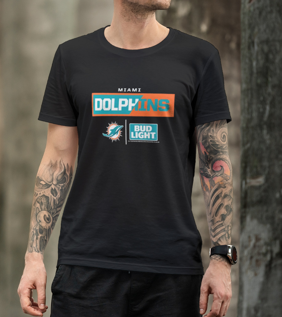 Miami Dolphins Bud Light NFL Collaboration T-Shirt