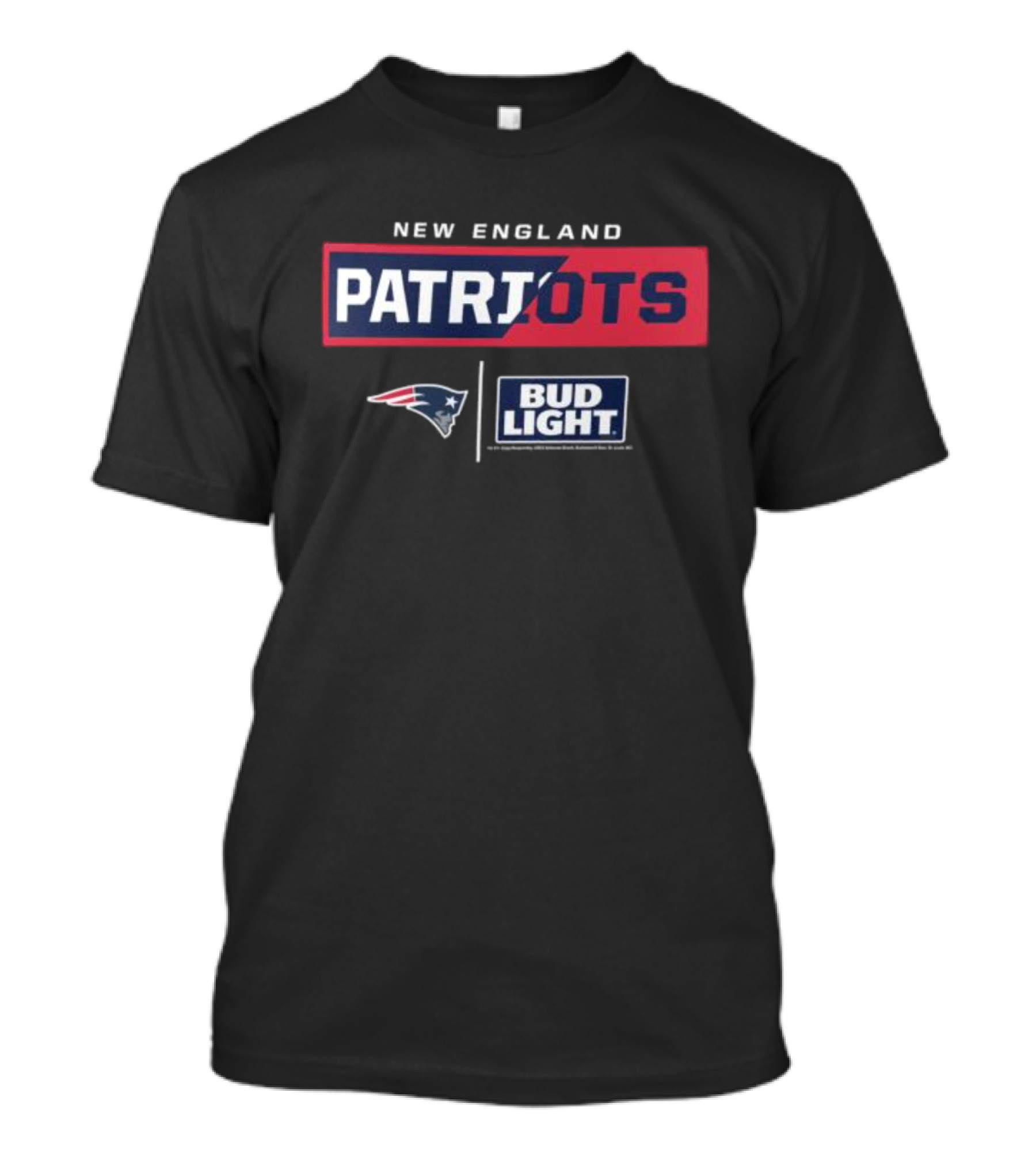 New England Patriots NFL Bud Light Collaboration T-Shirt