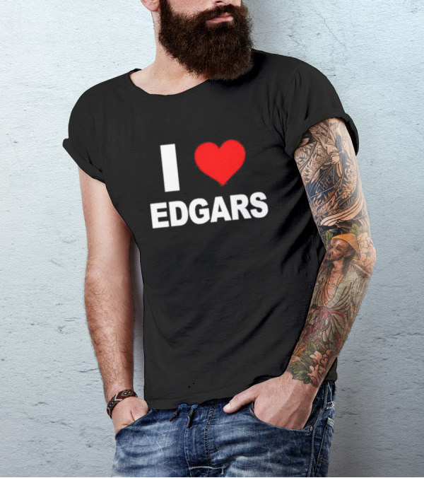 Ellaloca I Love Edgars Bold Red Heart T-Shirt
