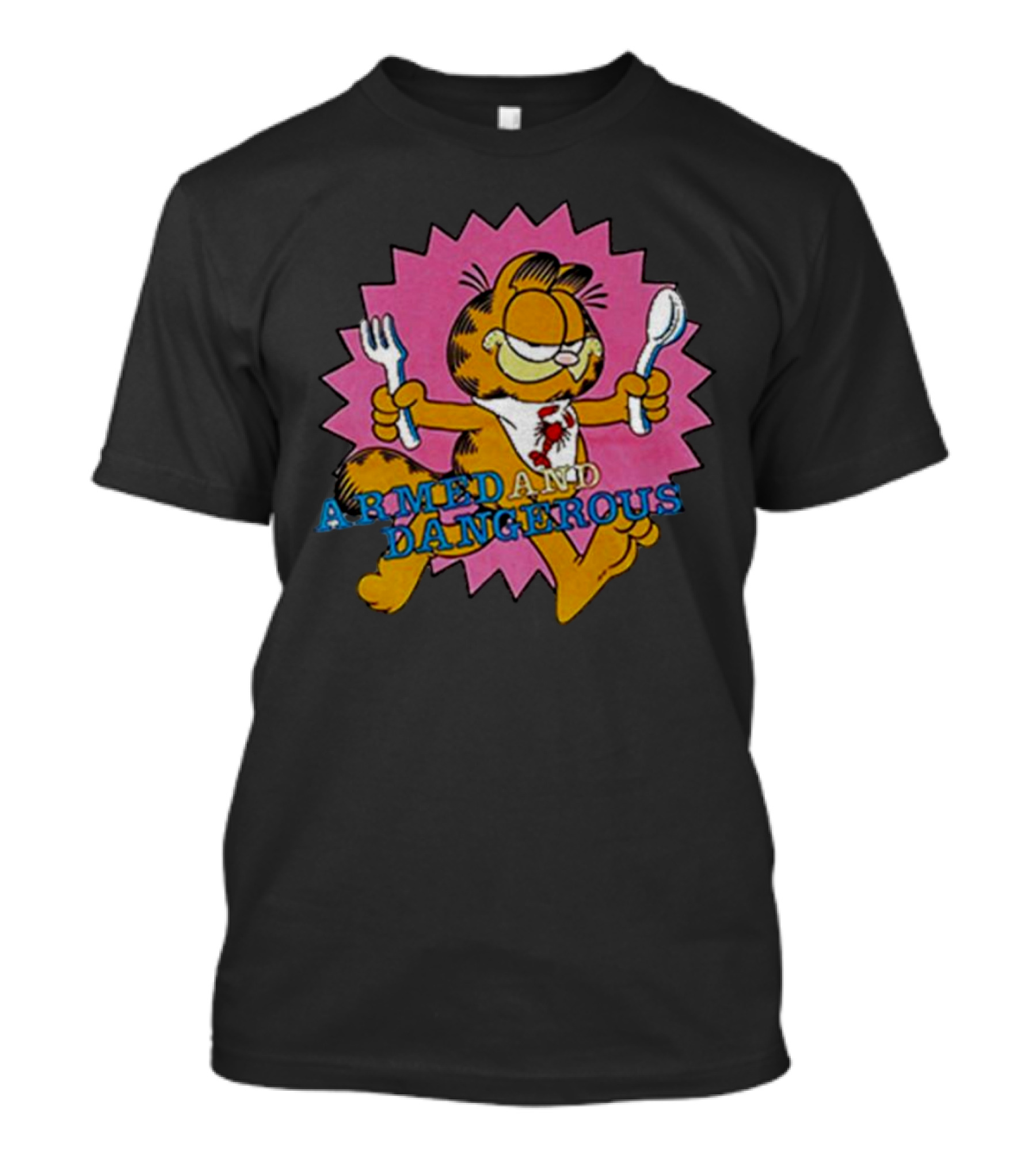 Vintage Garfield Armed And Dangerous Fork Spoon Iconic T-Shirt