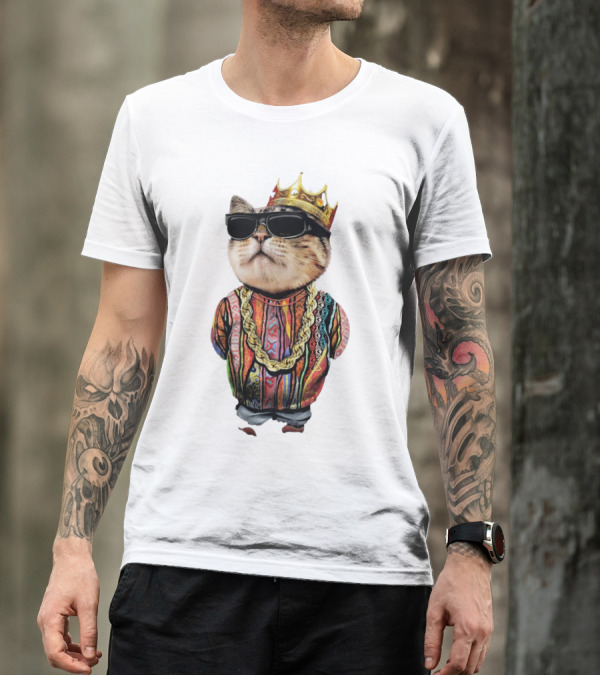 Big Paw Paw Cat With Crown And Shades T-Shirt