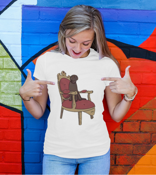 Poorly Drawn Arsenal Dog On Ornate Chair T-Shirt