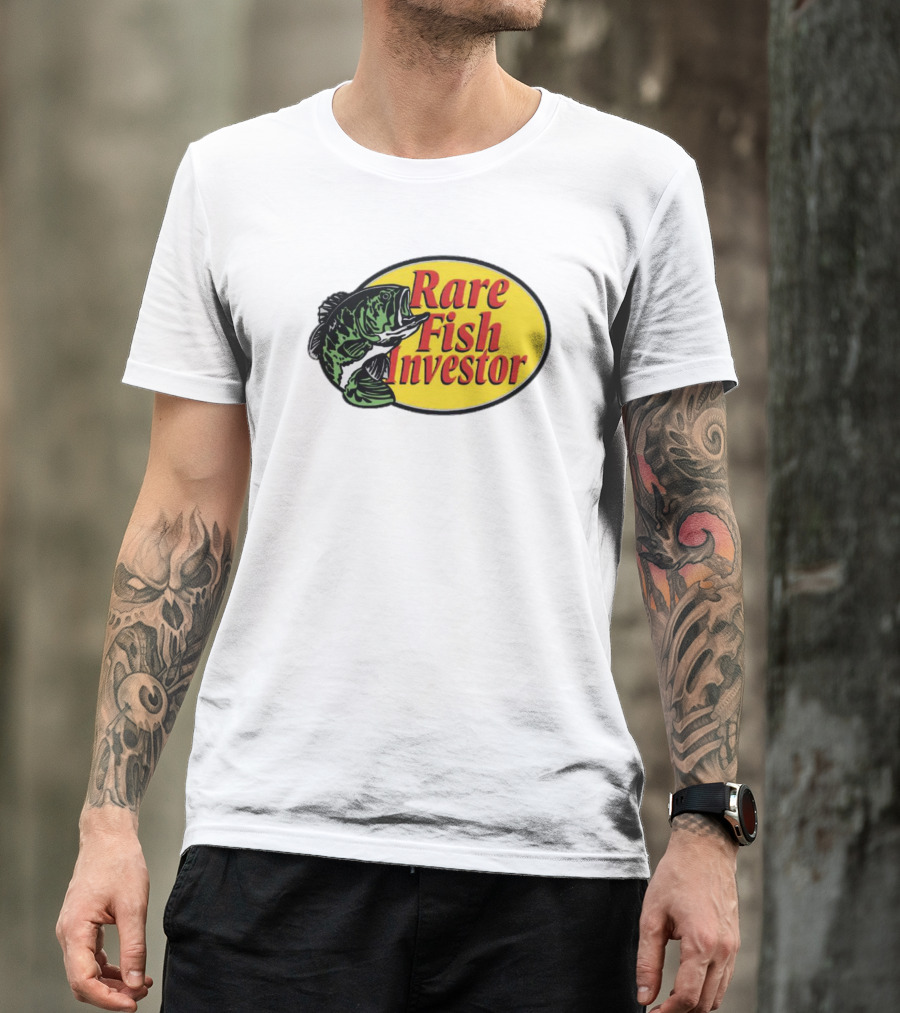 Rare Fish Investor Yellow Oval Emblem With Bass T-Shirt