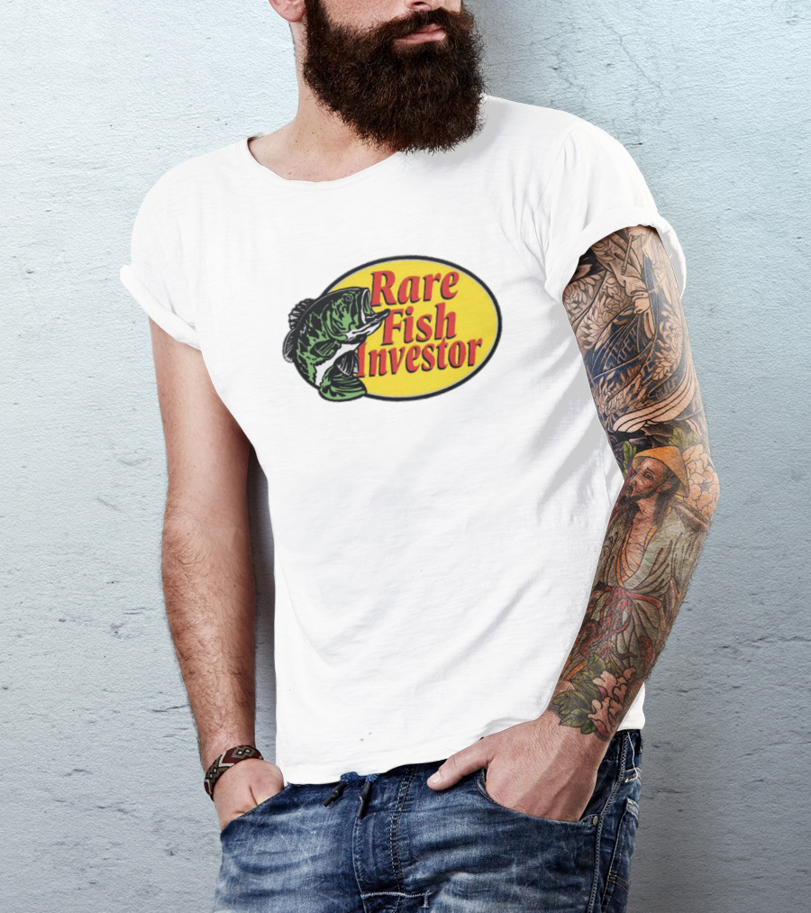 Rare Fish Investor Yellow Oval Emblem With Bass T-Shirt