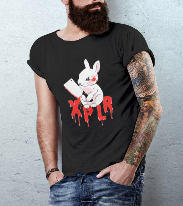XPLR Bloodstained Rabbit With Cleaver T-Shirt