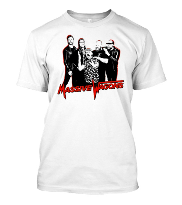 Massive Wagons Band Red Silhouette Group Image T-Shirt