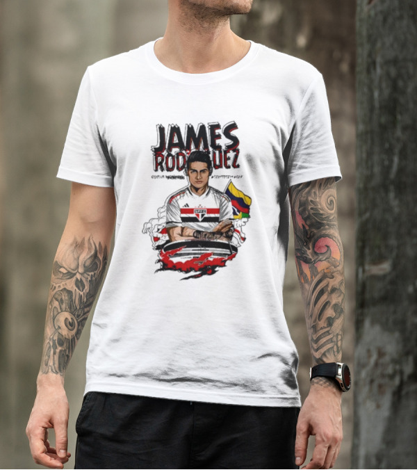 James Rodriguez Sao Paulo Football Colombia Flag T-Shirt