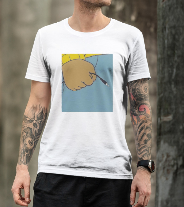 Arnold Pass The Aux Hand Holding Audio Cable Meme T-Shirt