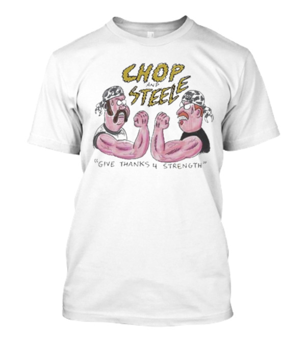 Found Footage Fest Chop And Steele Give Thanks 4 Strength Arm Wrestling Cartoon T-Shirt