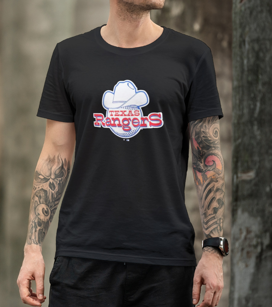 Texas Rangers Cooperstown Collection Cowboy Hat Baseball T-Shirt