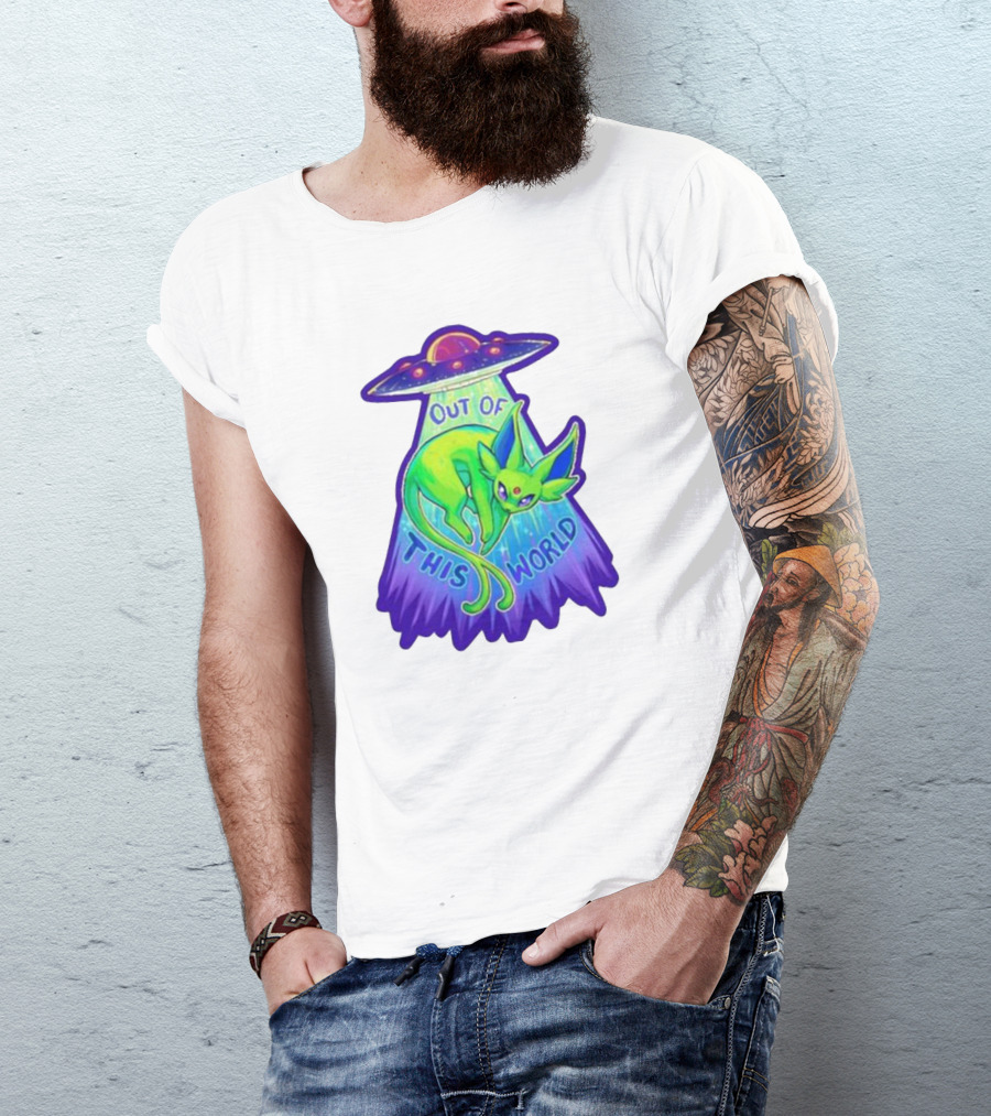 Espeon Out Of This World UFO Beam T-Shirt