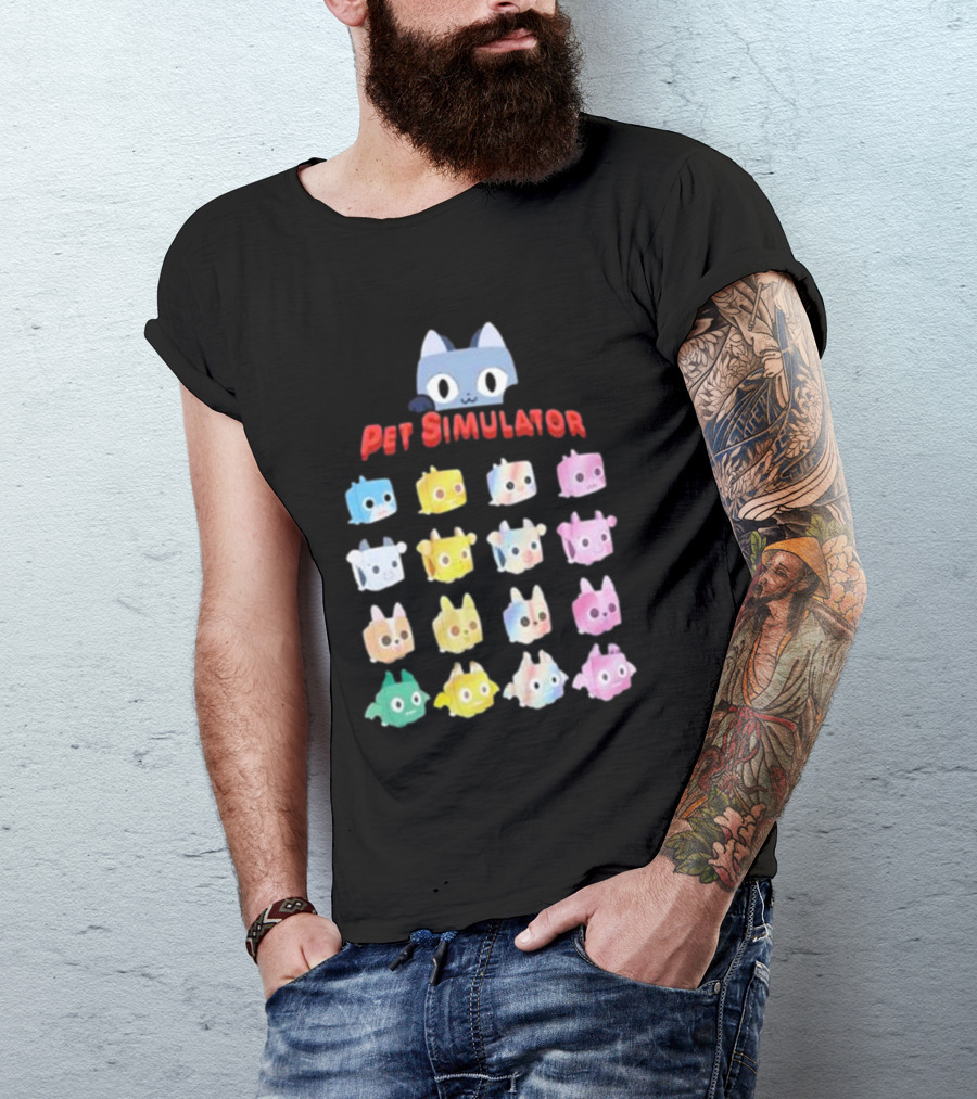 Alex Tanooki Pet Simulator Cute Colorful Kitty 16 Collection T-Shirt
