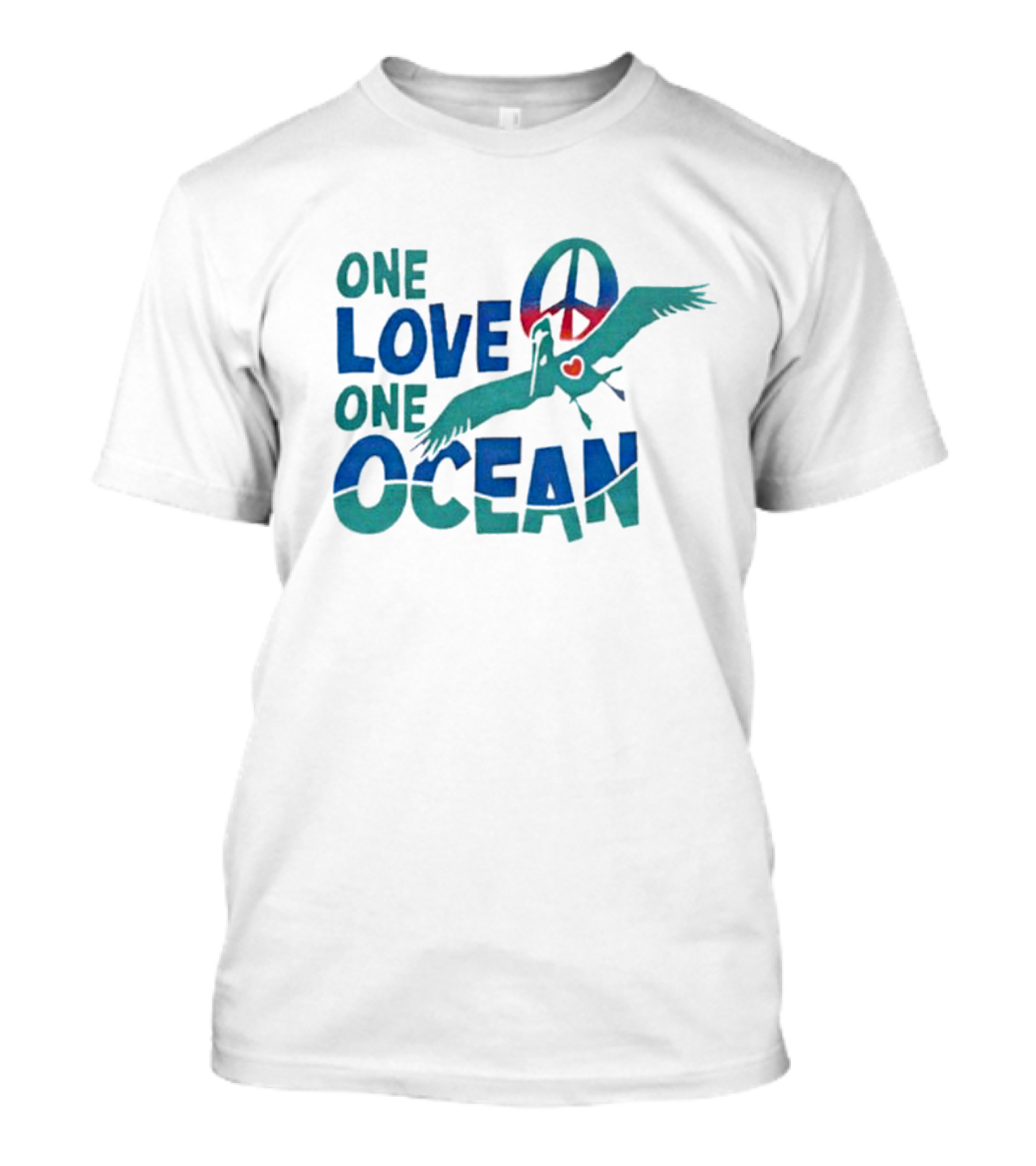 One Love One Ocean Peace Symbol Jimmy Buffett Crane T-Shirt