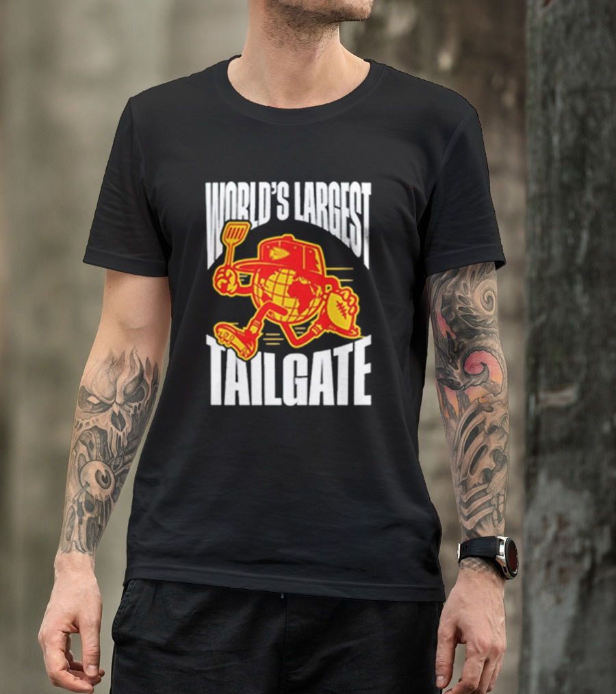 World's Largest Tailgate Football Globe And Spatula T-Shirt