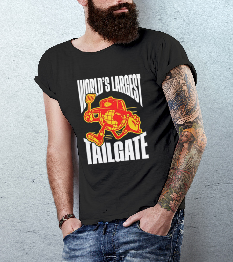 World's Largest Tailgate Football Globe And Spatula T-Shirt