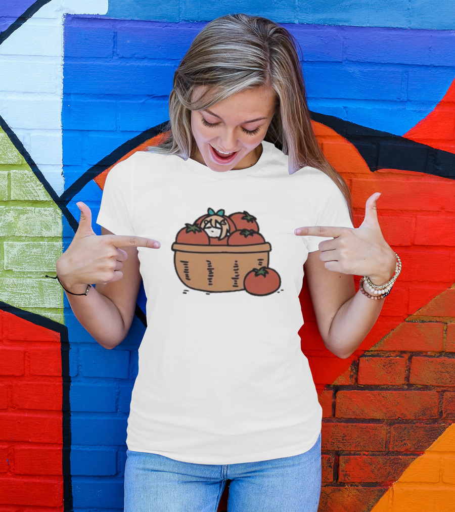 Pomato Anime Character In Tomato Basket T-Shirt