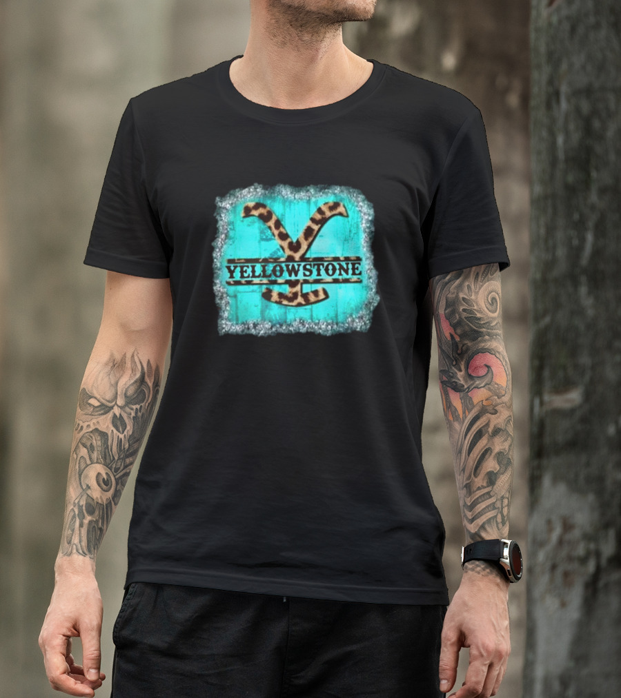 Yellowstone Turquoise Leopard Print T-Shirt