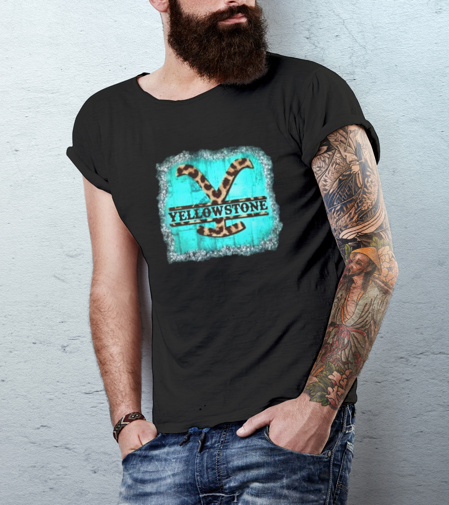 Yellowstone Turquoise Leopard Print T-Shirt
