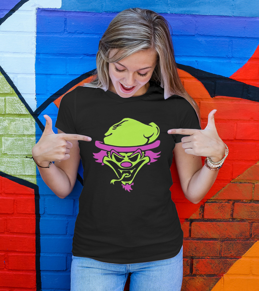 The Rock Insane Clown Posse Riddle Box Neon Face T-Shirt