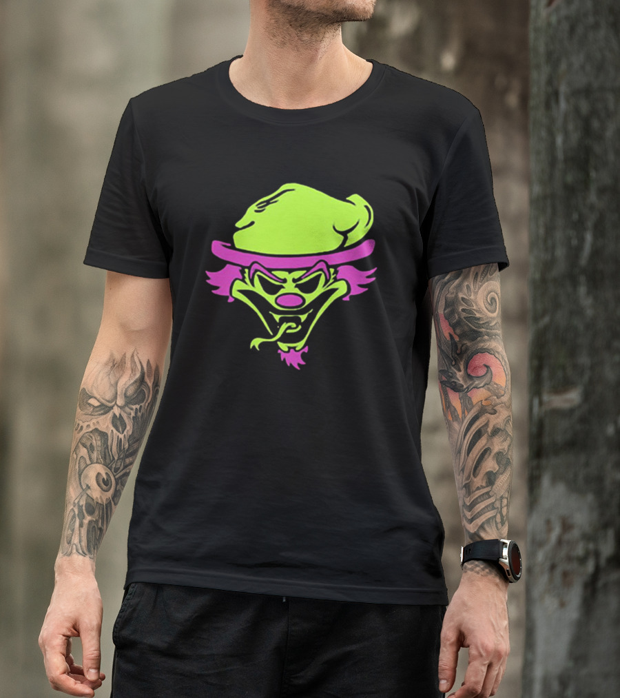 The Rock Insane Clown Posse Riddle Box Neon Face T-Shirt