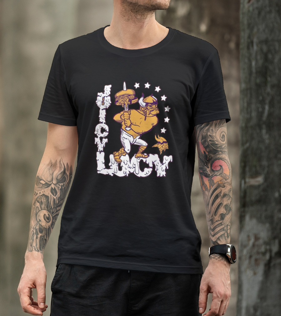 Juicy Lucy Gold Minnesota Vikings X Guy Fieri’s Flavortown Tri-Blend Homage NFL T-Shirt