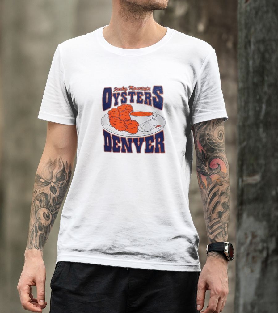 Rocky Mountain Oysters Denver Broncos NFL X Guy Fieri Flavortown Homage Gray Tri-Blend T-Shirt