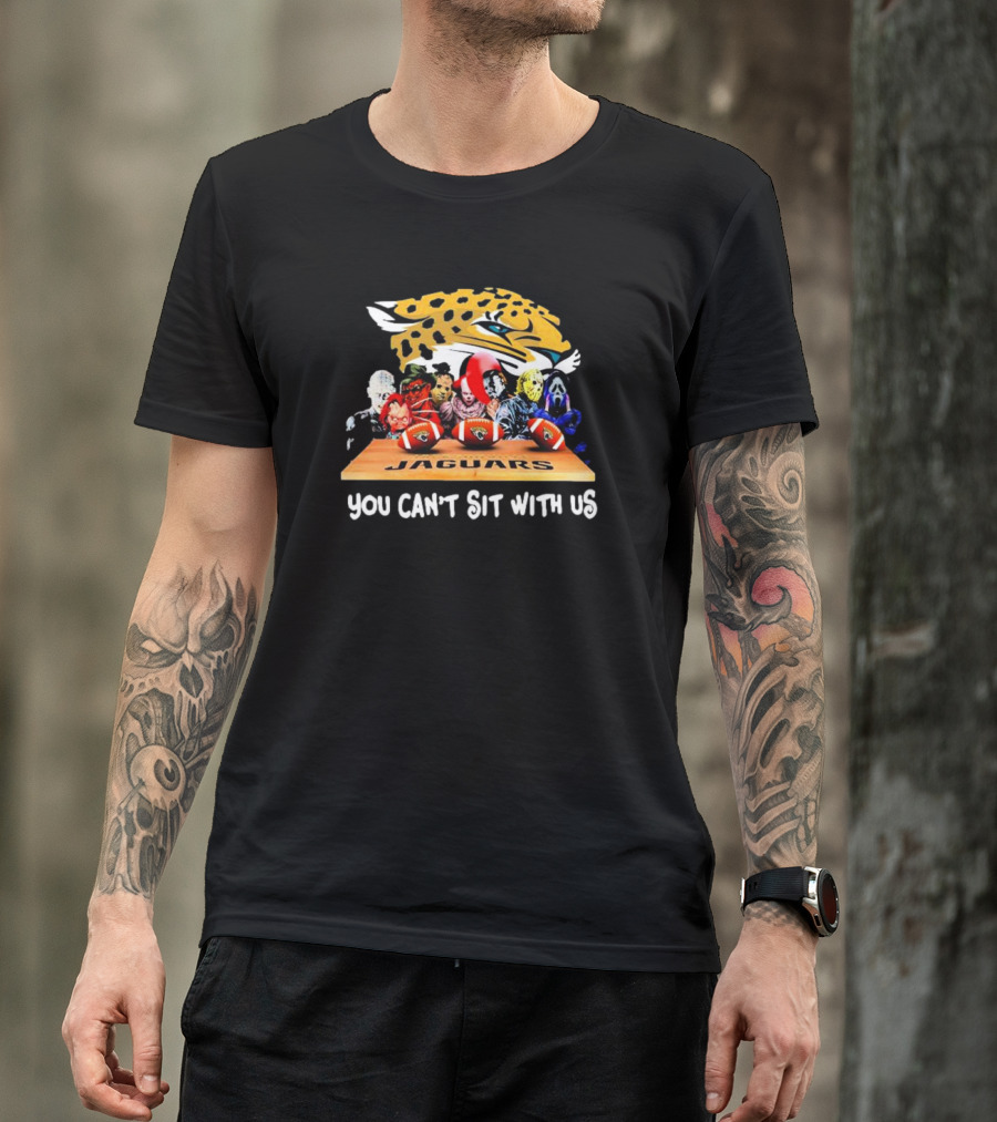 Jacksonville Jaguars Horror Movie Characters You Can’t Sit With Us Jaguars Logo Football Scene T-Shirt