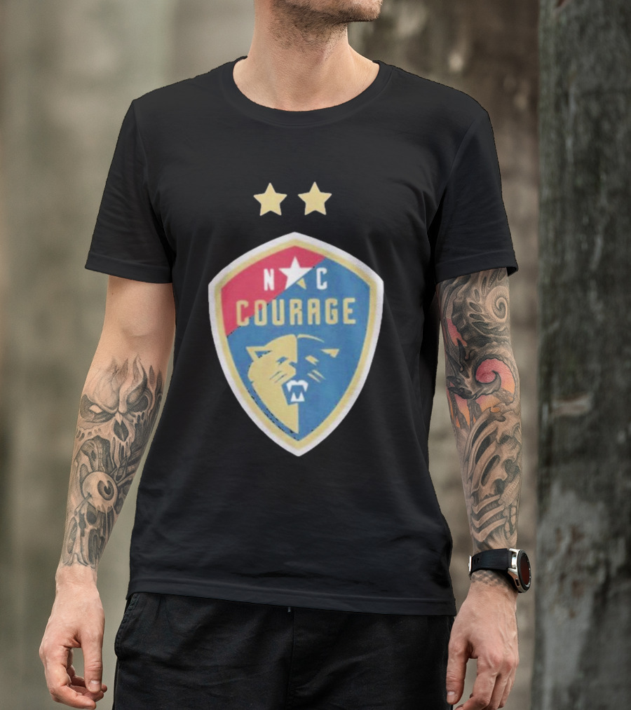 NC Courage Logo Two Stars T-Shirt