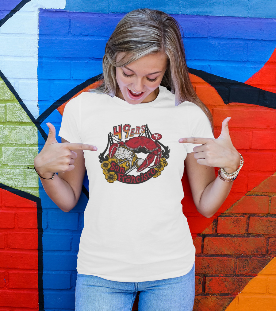 San Francisco 49ers NFL X Guy Fieri Flavortown Crab Bridge T-Shirt